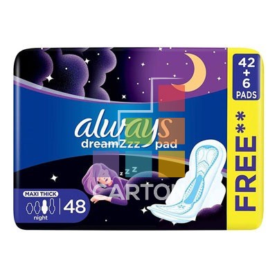 ALWAYS LARGE (DREAMZZZ) (BLUE) 3*48PADS